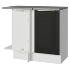 Balcão de Canto 1 Porta Branco/Preto Lux Madesa