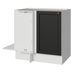 Balcão de Canto 1 Porta (Sem Tampo) Branco/Preto Vik Madesa