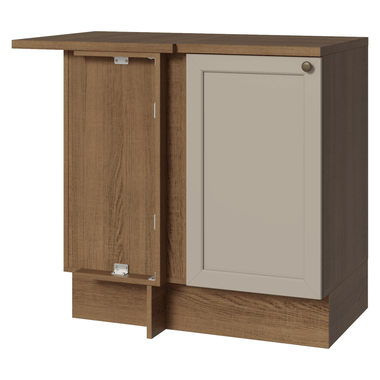 Balcão de Canto 1 Porta Rustic/Crema Vik Madesa