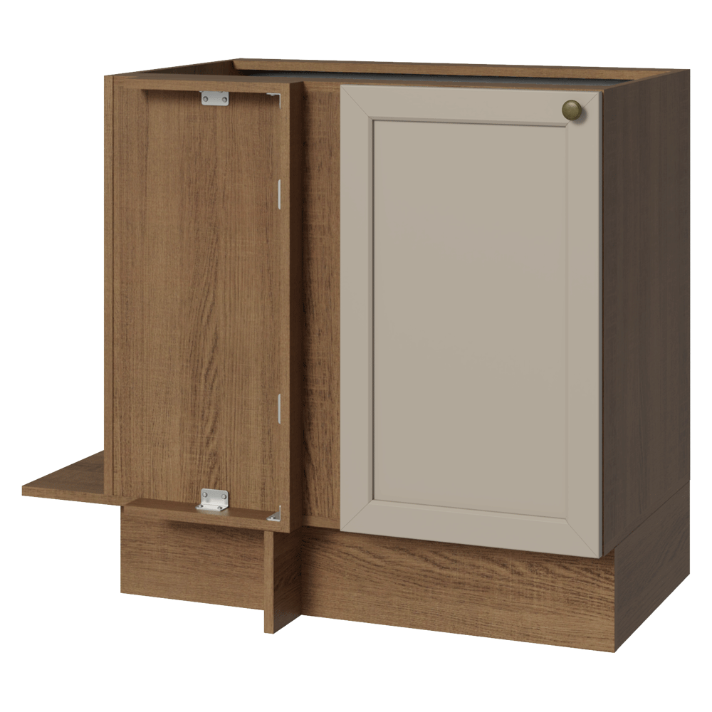 Balcão de Canto 1 Porta (Sem Tampo) Rustic/Crema Vik Madesa
