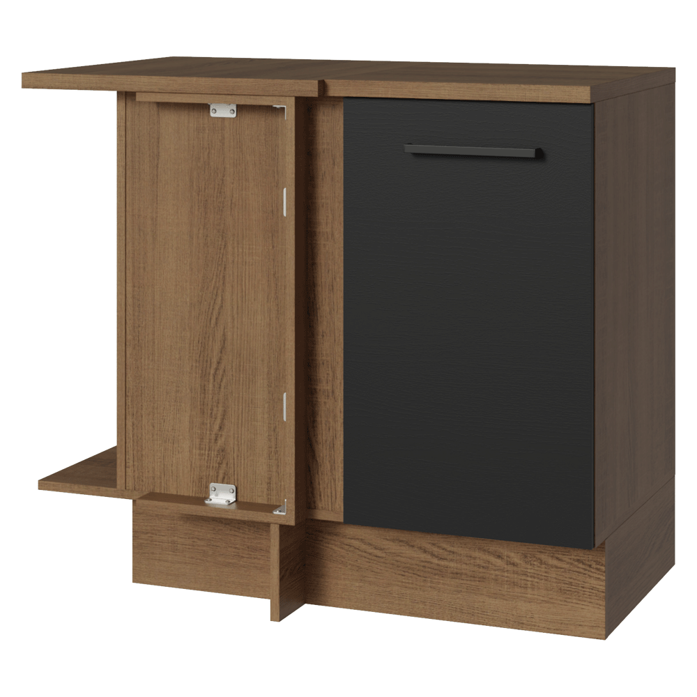 Balcão de Canto Madesa Agata 1 Porta Rustic/Preto