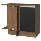 Balcão de Canto Madesa Glamy 1 Porta Rustic/Preto