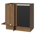 Balcão de Canto 1 Porta (Sem Tampo) Rustic/Preto Glamy Madesa