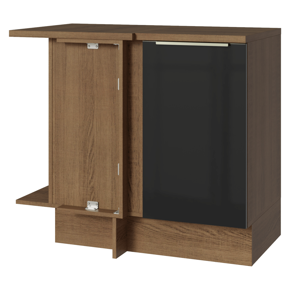 Balcão de Canto 1 Porta Rustic/Preto Lux Madesa