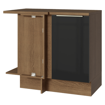 Balcão de Canto 1 Porta Rustic/Preto Lux Madesa