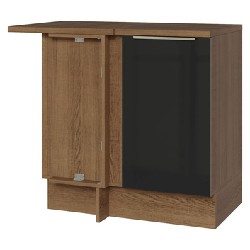 Balcão de Canto 1 Porta Rustic/Preto Lux Madesa