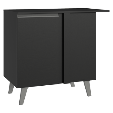 Balcão de Canto 1 Porta Com Pés Preto Nice Madesa