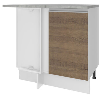 Balcão de Canto Madesa Glamy 1 Porta Branco/Rustic