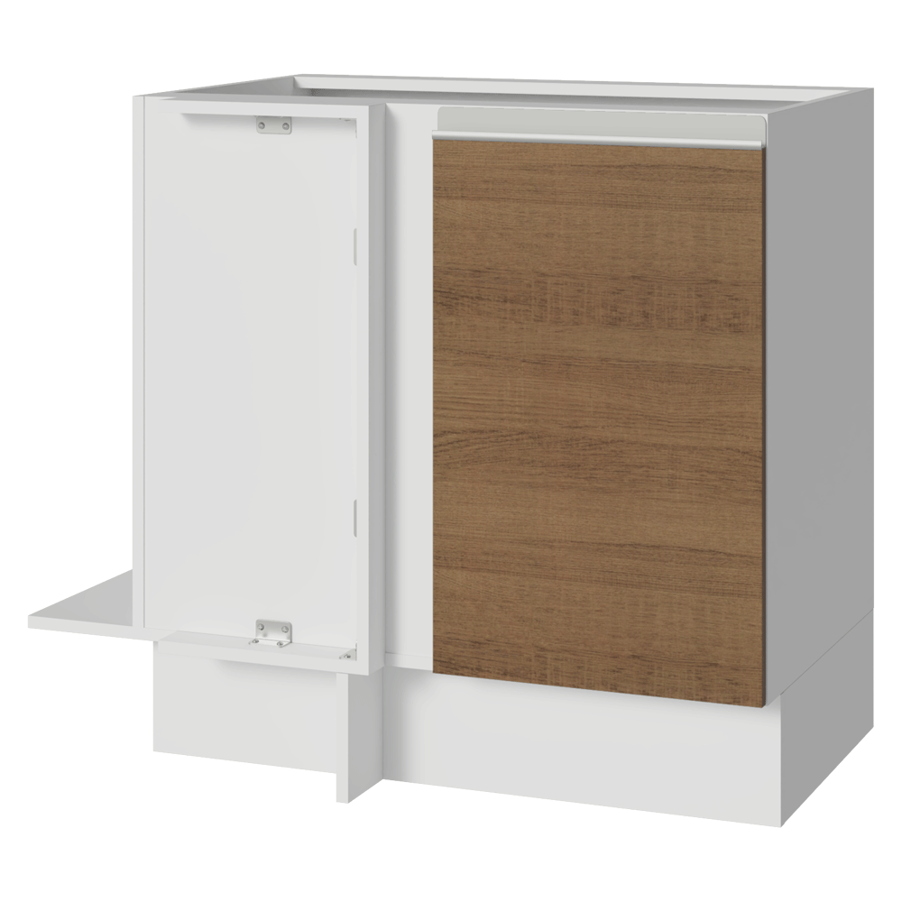 Balcão de Canto 1 Porta (Sem Tampo) Branco/Rustic Glamy Madesa
