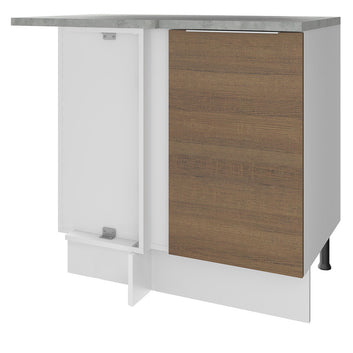 Balcão de Canto Madesa Stella 1 Porta Branco/Rustic