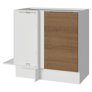 Balcão de Canto 1 Porta (Sem Tampo) Branco/Rustic Stella Madesa