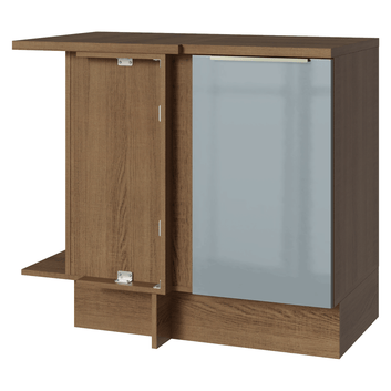 Balcão de Canto 1 Porta Rustic/Cinza Lux Madesa