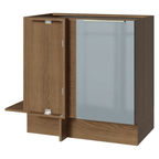 Balcão de Canto 1 Porta (Sem Tampo) Rustic/Cinza Lux Madesa