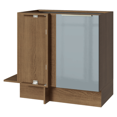 Balcão de Canto 1 Porta (Sem Tampo) Rustic/Cinza Lux Madesa