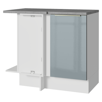 Balcão de Canto 1 Porta Branco/Cinza Lux Madesa