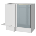 Balcão de Canto 1 Porta (Sem Tampo) Branco/Cinza Lux Madesa