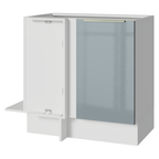 Balcão de Canto 1 Porta (Sem Tampo) Branco/Cinza Lux Madesa
