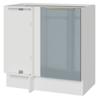 Balcão de Canto 1 Porta (Sem Tampo) Branco/Cinza Lux Madesa