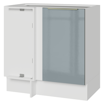 Balcão de Canto 1 Porta (Sem Tampo) Branco/Cinza Lux Madesa