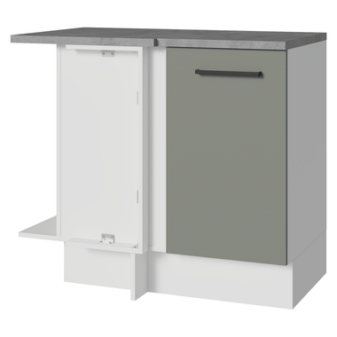 Balcão de Canto Madesa Agata 1 Porta Branco/Cinza