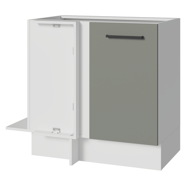 Balcão de Canto 1 Porta (Sem Tampo) Branco/Cinza Agata Madesa