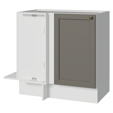Balcão de Canto 1 Porta (Sem Tampo) Branco/Cinza Vik Madesa