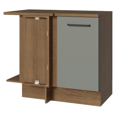 Balcão de Canto Madesa Agata 1 Porta Rustic/Cinza