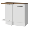 Balcão de Canto 94 cm 1 Porta Branco Tampo Rustic Agata Madesa
