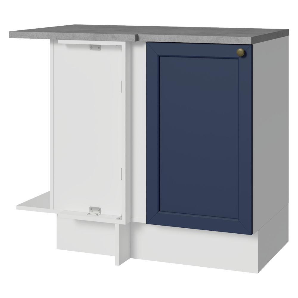 Balcão de Canto 1 Porta Branco/Azul Vik Madesa