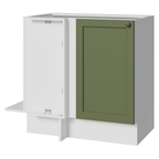 Balcão de Canto 1 Porta (Sem Tampo) Branco/Verde Vik Madesa