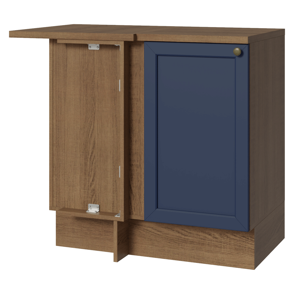 Balcão de Canto 1 Porta Rustic/Azul Vik Madesa