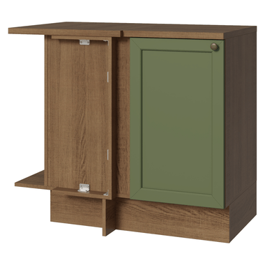 Balcão de Canto 1 Porta Rustic/Verde Vik Madesa