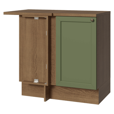 Balcão de Canto 1 Porta Rustic/Verde Vik Madesa