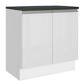 Balcão Madesa Acordes 100% MDF 80 cm 2 Portas Branco Brilho