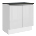 Balcão Madesa Acordes 100% MDF 80 cm 2 Portas Branco Brilho