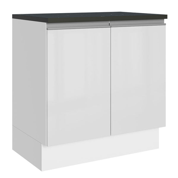 Balcão Madesa Acordes 100% MDF 80 cm 2 Portas Branco Brilho