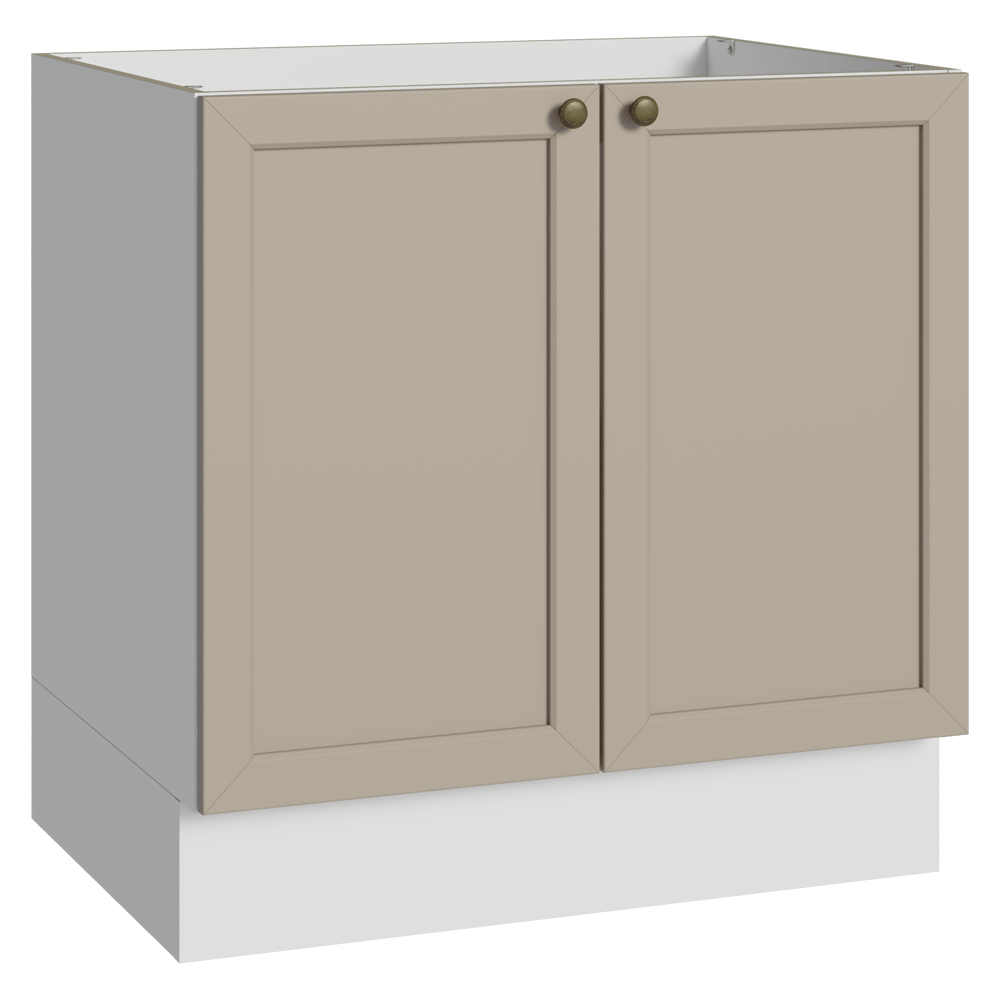 Balcão de Cozinha 80 cm 2 Portas (Sem Tampo) Branco/Crema Vik Madesa