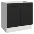 Balcão de Cozinha 80 cm 2 Portas (Sem Tampo) Branco/Preto Agata Madesa