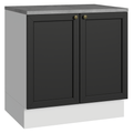Balcão de Cozinha 80 cm 2 Portas Branco/Preto Vik Madesa