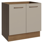 Balcão de Cozinha 80 cm 2 Portas (Sem Tampo) Rustic/Crema Agata Madesa