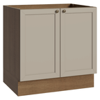 Balcão de Cozinha 80 cm 2 Portas (Sem Tampo) Rustic/Crema Vik Madesa