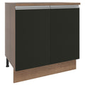 Balcão Madesa Glamy 80 cm 2 Portas Rustic/Preto