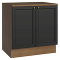 Balcão de Cozinha 80 cm 2 Portas Rustic/Preto Vik Madesa