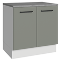 Balcão Madesa Agata 80 cm 2 Portas Branco/Cinza