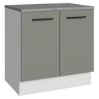 Balcão Madesa Agata 80 cm 2 Portas Branco/Cinza