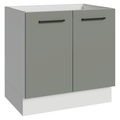 Balcão de Cozinha 80 cm 2 Portas (Sem Tampo) Branco/Cinza Agata Madesa