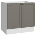 Balcão de Cozinha 80 cm 2 Portas (Sem Tampo) Branco/Cinza Vik Madesa