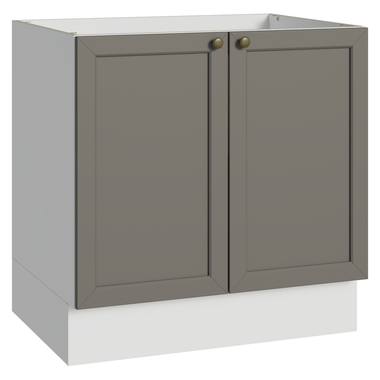 Balcão de Cozinha 80 cm 2 Portas (Sem Tampo) Branco/Cinza Vik Madesa