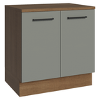 Balcão Madesa Agata 80 cm 2 Portas Rustic/Cinza