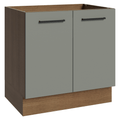 Balcão de Cozinha 80 cm 2 Portas (Sem Tampo) Rustic/Cinza Agata Madesa